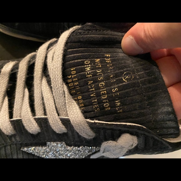 NWT GOLDEN GOOSE SIZE 37 SWAROVSKI SUPER STARS BLACK SUEDE CORD NEVER WORN - Picture 6 of 9